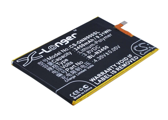 3.8V, Li-Polymer, 2450mAh, SmartPhone battery fits Gionee, Bl-n2450, Elife S5.5l, Gn9000l, 9.31Wh Mobile, SmartPhone Cameron Sino Technology Limited (Smartphone)
