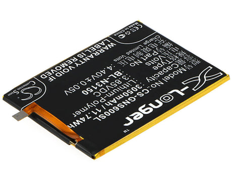 3.85V, Li-Polymer, 3050mAh, SmartPhone battery fits Blu, Gionee, Bl-n3150, V0050uu, Vivo 5, 11.74Wh Mobile, SmartPhone Cameron Sino Technology Limited (Smartphone)