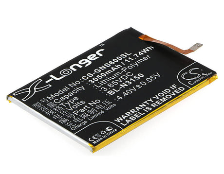 3.85V, Li-Polymer, 3050mAh, SmartPhone battery fits Blu, Gionee, Bl-n3150, V0050uu, Vivo 5, 11.74Wh Mobile, SmartPhone Cameron Sino Technology Limited (Smartphone)