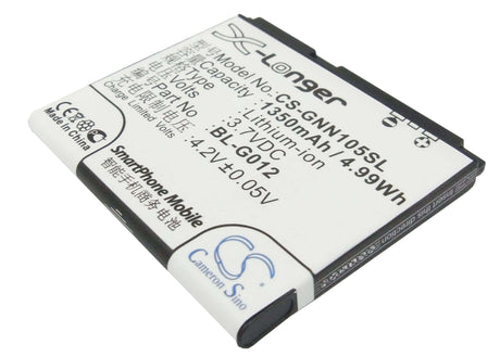 3.7V, Li-ion, 1350mAh, SmartPhone battery fits Gionee, Bl-g012, C900, D500, 5Wh Mobile, SmartPhone Cameron Sino Technology Limited (Smartphone)