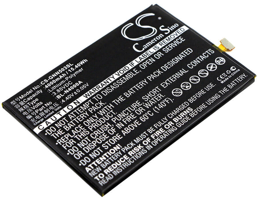 3.85V, Li-Polymer, 4000mAh, SmartPhone battery fits Gionee, Bl-n4000a, Gn5003, Gn5003s, 15.4Wh Mobile, SmartPhone Cameron Sino Technology Limited (Smartphone)