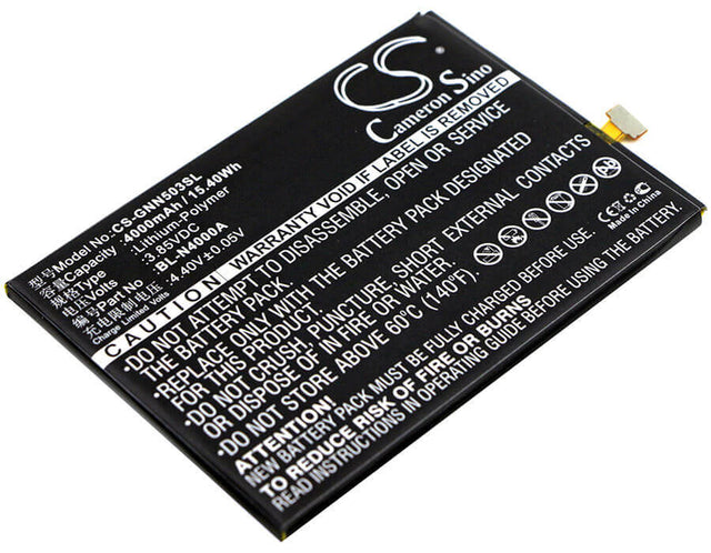 3.85V, Li-Polymer, 4000mAh, SmartPhone battery fits Gionee, Bl-n4000a, Gn5003, Gn5003s, 15.4Wh Mobile, SmartPhone Cameron Sino Technology Limited (Smartphone)
