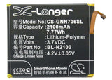 3.7V, Li-Polymer, 2100mAh, SmartPhone battery fits Gionee, Bl-n2100, Gn706, Gn706l, 7.77Wh Mobile, SmartPhone Cameron Sino Technology Limited (Smartphone)