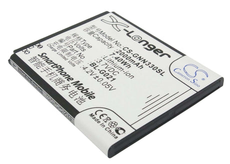 3.7V, Li-ion, 2000mAh, SmartPhone battery fits Gionee, Bl-g021, Gn330, Gn777, 7.4Wh Mobile, SmartPhone Cameron Sino Technology Limited (Suspended)