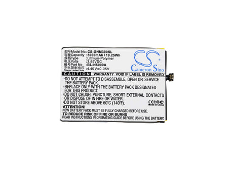 3.85V, Li-Polymer, 5000mAh, SmartPhone battery fits Gionee, Bl-n5000a, M3, M3 Marathon, 19.25Wh Mobile, SmartPhone Cameron Sino Technology Limited (Smartphone)