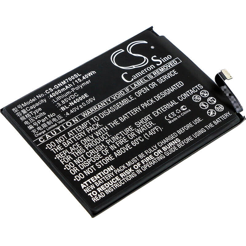 3.85V, Li-Polymer, 4000mAh, SmartPhone battery fits Gionee, Bl-n4000e, M7, M7l, 15.4Wh Mobile, SmartPhone Cameron Sino Technology Limited (Smartphone)
