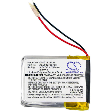 3.7V, Li-Polymer, 550mAh, GPS battery fits Golf Buddy, Aee542730p6h, Ct2, Dsc-ct2-100, 2.04Wh GPS, Navigator Cameron Sino Technology Limited