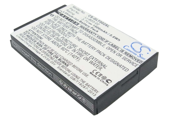 3.7V, Li-ion, 1500mAh, GPS battery fits Golf Buddy, Li-b03-02, Gb3, Platinum, 5.55Wh GPS, Navigator Cameron Sino Technology Limited