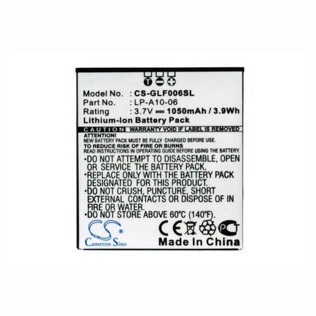 3.7V, Li-ion, 1050mAh, GPS battery fits Golf Buddy, Lp-a10-06, Dsc-gb002, Dsc-gb200, 3.89Wh GPS, Navigator Cameron Sino Technology Limited