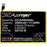 3.85V, Li-Polymer, 3000mAh, SmartPhone battery fits Google, 823-00086-01, G013c, Pixel 3 Xl, 11.55Wh Mobile, SmartPhone Cameron Sino Technology Limited (Smartphone)