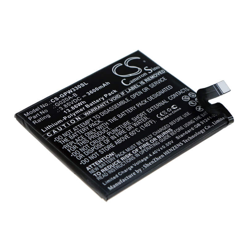 3.85V, Li-Polymer, 3600mAh, SmartPhone battery fits Google, G020a-b, G020c, Pixel 3a Xl, 13.86Wh Mobile, SmartPhone Cameron Sino Technology Limited (Smartphone)