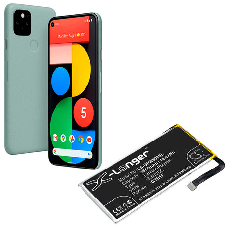 3.85V, Li-Polymer, 3800mAh, SmartPhone battery fits Google, Gtb1f, Pixel 5, 14.63Wh Mobile, SmartPhone Cameron Sino Technology Limited (Smartphone)