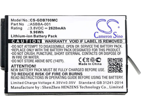 3.8V, Li-ion, 2620mAh, Camera battery fits Gopro, 601-12862-000, Fusion, Fusion Vr 360, 9.956Wh Camera Cameron Sino Technology Limited (Camera)