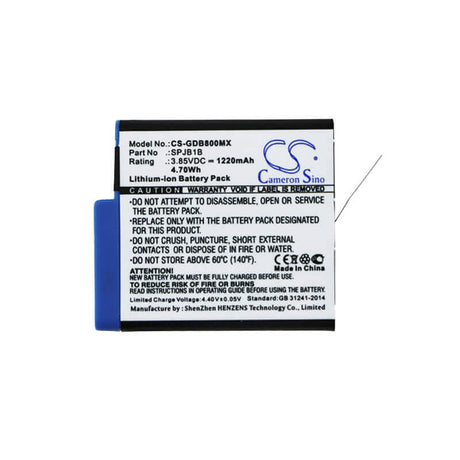 3.85V, Li-ion, 1220mAh, Camera battery fits Gopro, 601-10197-00, 601-10197-00, Aabat-001, 4.697Wh Camera Cameron Sino Technology Limited (Camera)