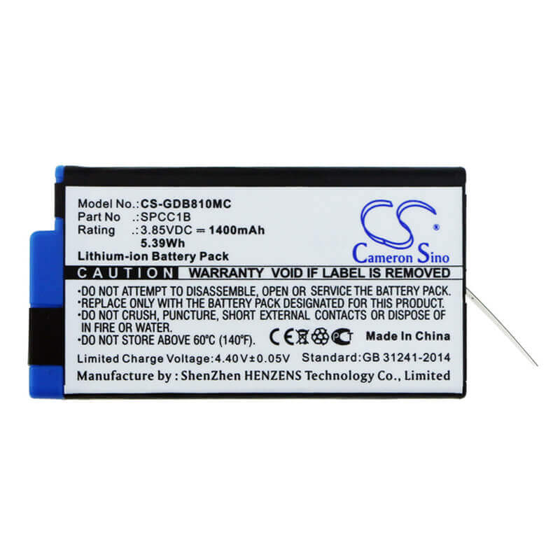 3.85V, Li-ion, 1400mAh, Camera battery fits Gopro, 601-26762-000, Acbat-001, Max, 5.39Wh Camera Cameron Sino Technology Limited (Camera)