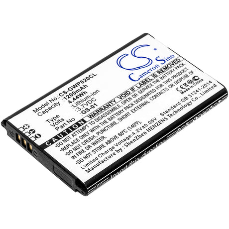 3.7V, Li-ion, 1200mAh, Cordless Phone battery fits Grandstream, Gs-01, Dp730, Gmd1208, 4.44Wh Cordless Phone Cameron Sino Technology Limited (Cordless Phone)