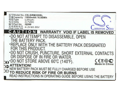 3.7V, Li-Polymer, 1850mAh, SmartPhone battery fits Green Orange, Q200, M2, Q200, 6.85Wh Mobile, SmartPhone Cameron Sino Technology Limited (Suspended)