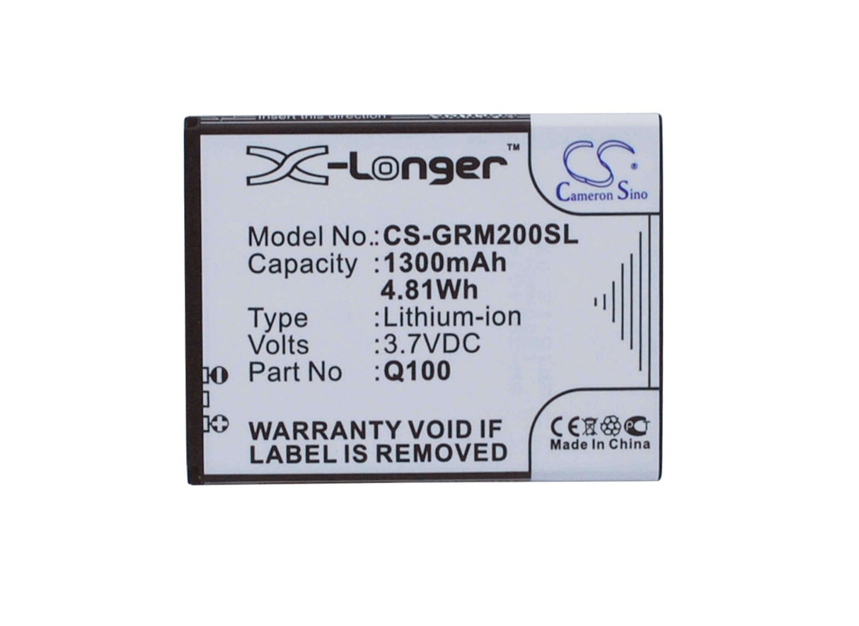 3.7V, Li-ion, 1300mAh, SmartPhone battery fits Green Orange, Q100, Mars 1, 4.81Wh Mobile, SmartPhone Cameron Sino Technology Limited (Suspended)