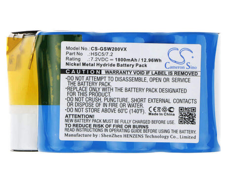 7.2V, Ni-MH, 1800mAh, Vacuum battery fits Gtech, Sw01, Sw02, Sw04, 12.96Wh Vacuum Cameron Sino Technology Limited