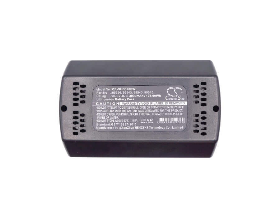 36.0V, Li-ion, 3000mAh, Power Tools battery fits Gude, 95526, Freischneider, Kettensage 300/36, 108Wh Power Tools Cameron Sino Technology Limited (Dangerous Goods)