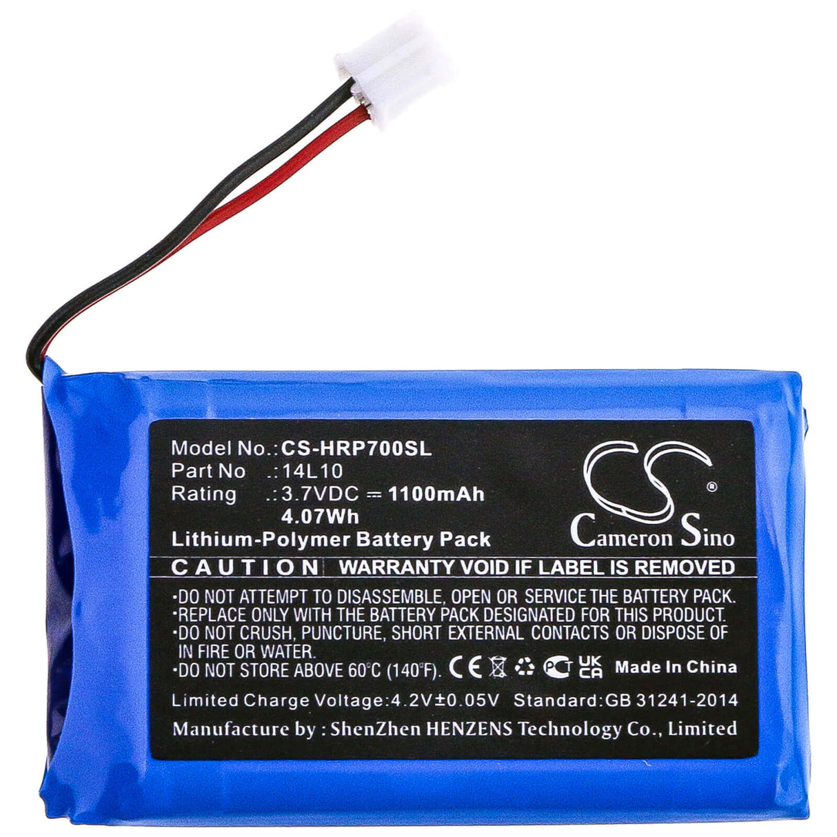 3.7V, Li-Polymer, 1100mAh, Personal Care battery fits Hairmax, 14l10, Pr7-v01, Prima 7, 4.07Wh Personal Care Cameron Sino Technology Limited