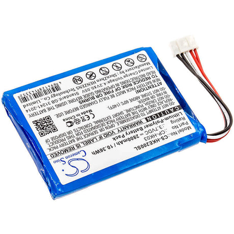 3.7V, Li-Polymer, 2800mAh, Speaker battery fits Harman/kardon, Esquire 2, 10.36Wh Speaker Cameron Sino Technology Limited