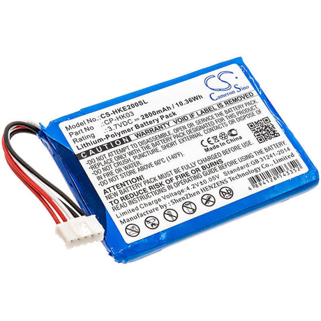 3.7V, Li-Polymer, 2800mAh, Speaker battery fits Harman/kardon, Esquire 2, 10.36Wh Speaker Cameron Sino Technology Limited