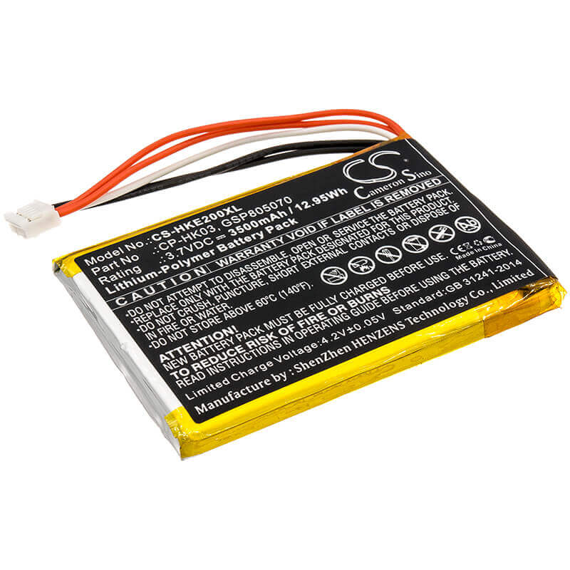 3.7V, Li-Polymer, 3500mAh, Speaker battery fits Harman/kardon, Esquire 2, 12.95Wh Speaker Cameron Sino Technology Limited