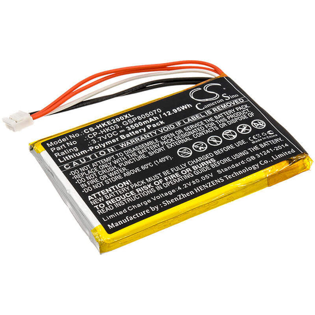 3.7V, Li-Polymer, 3500mAh, Speaker battery fits Harman/kardon, Esquire 2, 12.95Wh Speaker Cameron Sino Technology Limited