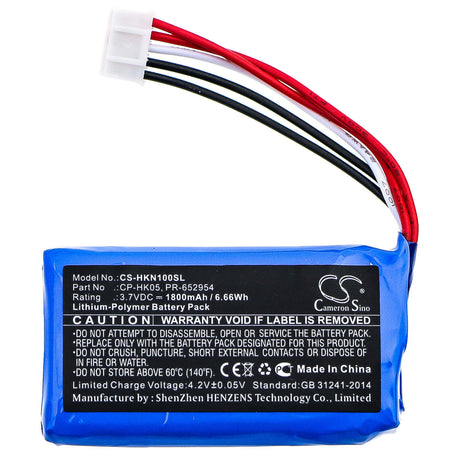 3.7V, Li-Polymer, 1800mAh, Speaker battery fits Harman/kardon, One, 6.66Wh Speaker Cameron Sino Technology Limited