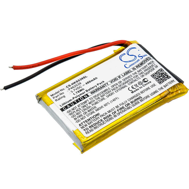 3.7V, Li-Polymer, 480mAh, Headset battery fits Harman/kardon, P462539, Soho, 1.78Wh Wireless Headset Cameron Sino Technology Limited