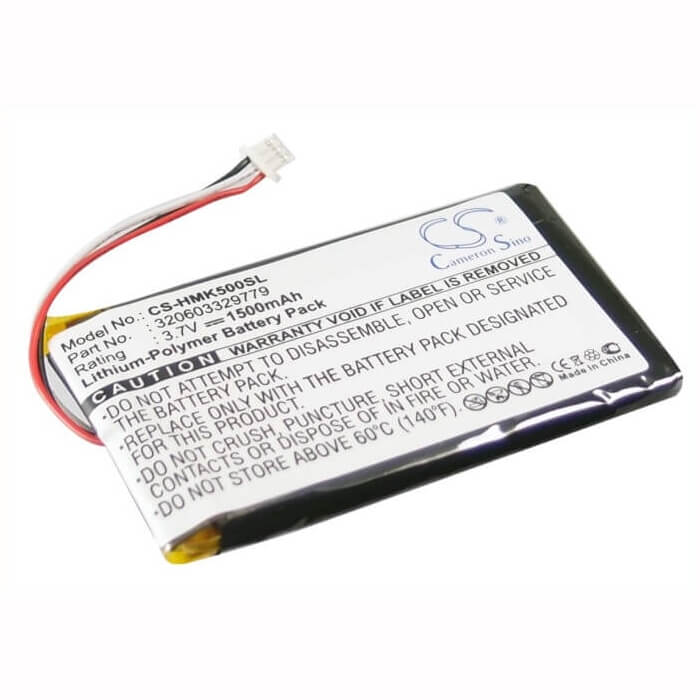 3.7V, Li-Polymer, 1500mAh, GPS battery fits Harmon Kardon, 320603329779, Gps-500, 5.55Wh GPS, Navigator Cameron Sino Technology Limited
