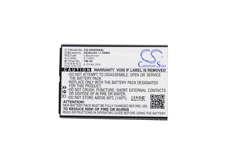 3.7V, Li-ion, 2050mAh, SmartPhone battery fits Hasee, Ym-55, X55, X55 Pro 4g, 7.59Wh Mobile, SmartPhone Cameron Sino Technology Limited (Suspended)