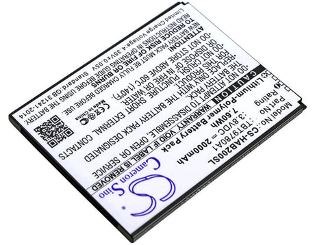 3.8V, Li-Polymer, 2000mAh, SmartPhone battery fits Highscreen, K-touch, Tbt9780a1, B2000a, Thor, 7.6Wh Mobile, SmartPhone Cameron Sino Technology Limited (Smartphone)