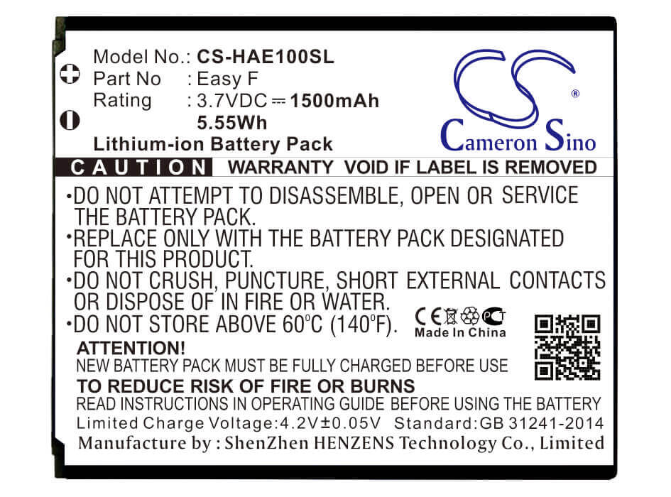 3.7V, Li-ion, 1500mAh, SmartPhone battery fits Highscreen, Easy F, Easy F, 5.55Wh Mobile, SmartPhone Cameron Sino Technology Limited (Smartphone)