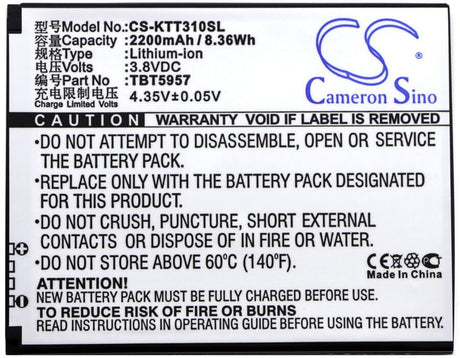 3.8V, Li-ion, 2200mAh, SmartPhone battery fits K-touch, Highscreen, Tbt5957, Spider, 8.36Wh Mobile, SmartPhone Cameron Sino Technology Limited (Smartphone)