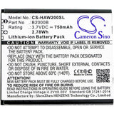 3.7V, Li-ion, 750mAh, SmartPhone battery fits Highscreen, B2000b, Winwin, 2.78Wh Mobile, SmartPhone Cameron Sino Technology Limited (Smartphone)