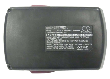 21.6V, Li-ion, 4000mAh, Power Tools battery fits Hilti, 2018498, Ag 125-a22, Ag 4s-a22 (125), 86.4Wh Power Tools Cameron Sino Technology Limited (Power Tools)