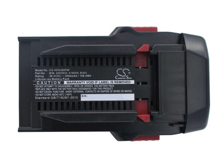 36.0V, Li-ion, 3000mAh, Power Tools battery fits Hilti, 2203932, Te6-a Li, Te6-a36, 108Wh Power Tools Cameron Sino Technology Limited (Dangerous Goods)