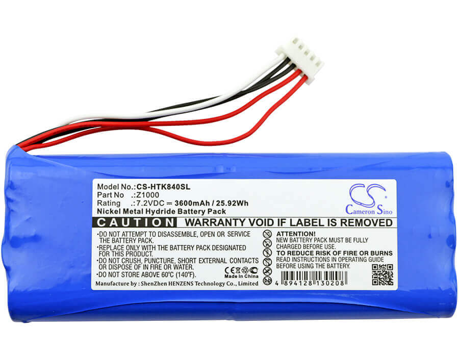 7.2V, Ni-MH, 3600mAh, Equipment battery fits Hioki, Z1000, LR8400, Mr8880-20, 25.92Wh Equipment, Survey, Test Cameron Sino Technology Limited
