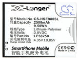 3.8V, Li-Polymer, 2500mAh, SmartPhone battery fits Hisense, Lp38250, Eg980, Mira Ii, 9.5Wh Mobile, SmartPhone Cameron Sino Technology Limited (Smartphone)