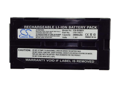 Camera Battery For Hitachi Vm-645la, Vm-945la, Vm-d865, Vm-d865la, 7.4v, 2000mah - 14.80wh Camera Cameron Sino Technology Limited (Camera)