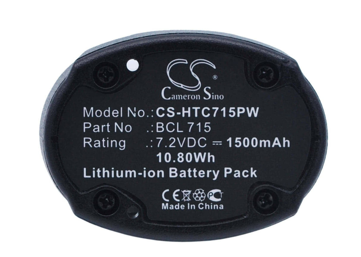 7.2V, Li-ion, 1500mAh, Power Tools battery fits Hitachi, Bcl 715, Wh7dl, 10.8Wh Power Tools Cameron Sino Technology Limited (Power Tools)