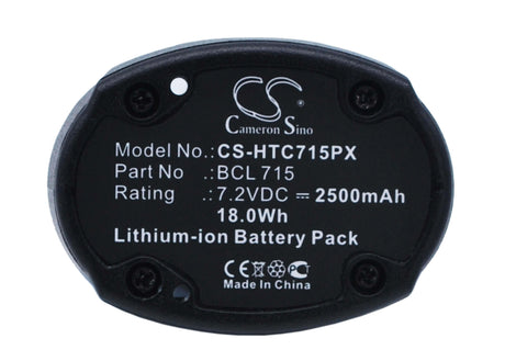 7.2V, Li-ion, 2500mAh, Power Tools battery fits Hitachi, Bcl 715, Wh7dl, 18Wh Power Tools Cameron Sino Technology Limited (Power Tools)