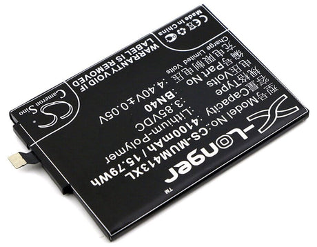3.85V, Li-Polymer, 4100mAh, SmartPhone battery fits Xiaomi, Hongmi, Bn40, 4 Premium Edition, 4x Premium Edition, 15.79Wh Mobile, SmartPhone Cameron Sino Technology Limited (Smartphone)