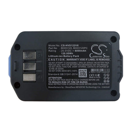 Vacuum battery for Hoover, 7350204042, Air Cordless 20 Volt Upright Vacuum, 20v, 6000mah - 120Wh Vacuum Cameron Sino Technology Limited