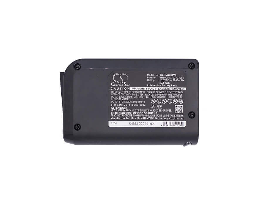 18.0V, Li-ion, 2200mAh, Vacuum battery fits Hoover, Bh50010 Platinum Collection Co, Bh50015 Platinum Collection Li, Platinum Linx, 39.60Wh Vacuum Cameron Sino Technology Limited