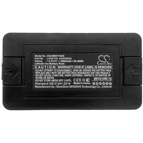 Vacuum battery for Hoover, Bh71000, Quest 1000 14.8v, 2600mah - 38.48wh Vacuum Cameron Sino Technology Limited