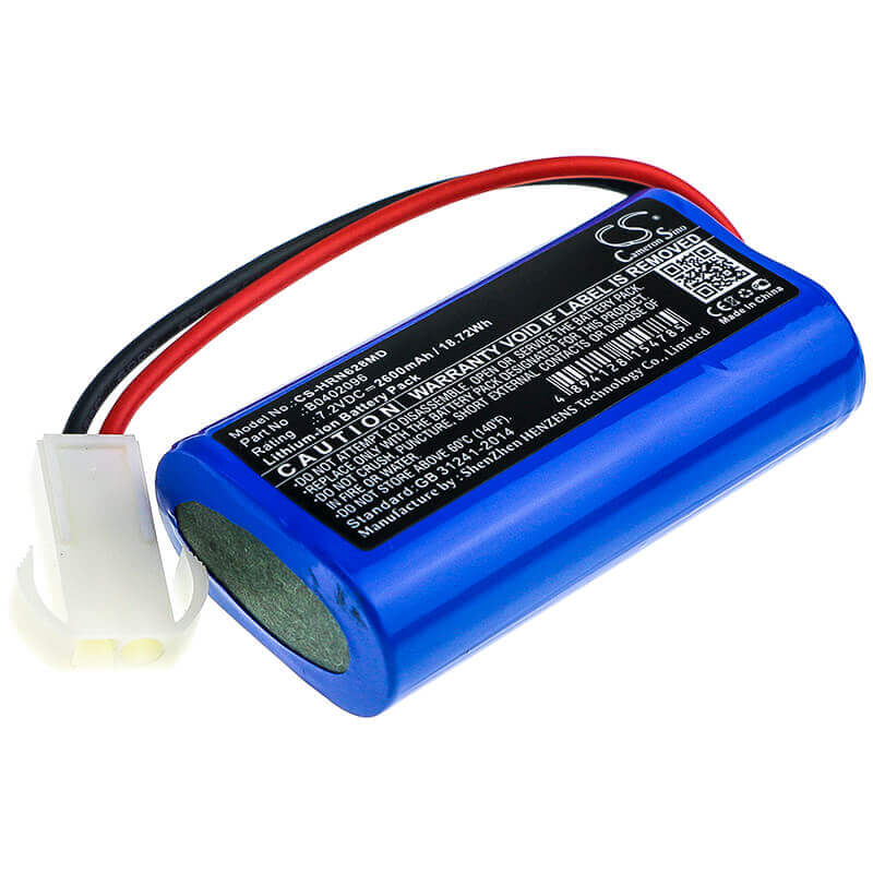 7.2V, Li-ion, 2600mAh, Medical battery fits Horron, B0402096, Oron628g, Oron-628g, 18.72Wh Medical Cameron Sino Technology Limited (Medical)