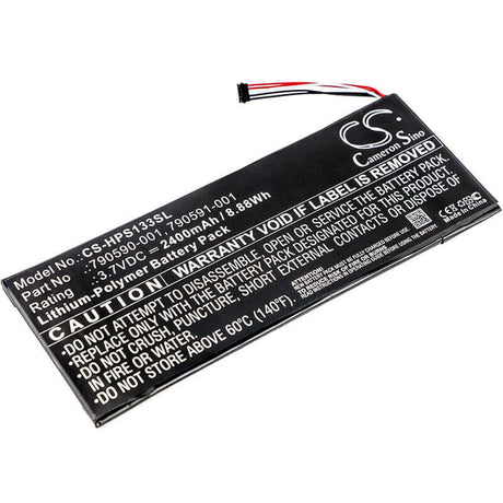 3.7V, Li-Polymer, 2400mAh, Tablet battery fits Hp, 790587-001, 7 Plus G2, 7 Plus G2 1331, 8.88Wh Tablet Cameron Sino Technology Limited